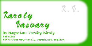 karoly vasvary business card